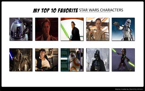 My Top 10 Favourite Star Wars Characters By Thetrainmrmenponyfan On