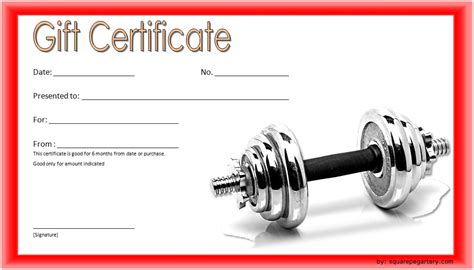 editable fitness gift certificate templates   designs