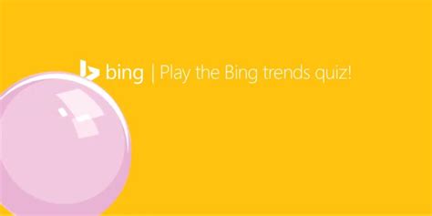 Every week you can find a new bing quiz, the bing weekly quiz. Microsoft Bing - This week's #BingSearchTrends quiz gives...