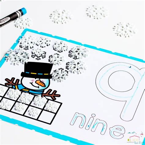 A Snowman Themed Number Nine Printable Activity For Toddlers To