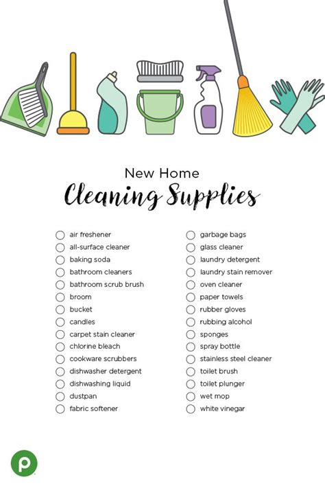 Printable Cleaning Supplies Checklist New Home Essentials Cleaning