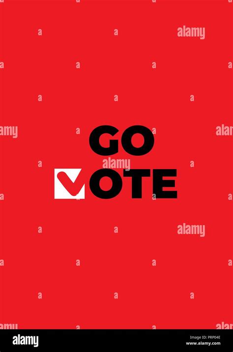 Go Vote Poster Red Check Marks Icon Stock Vector Image And Art Alamy