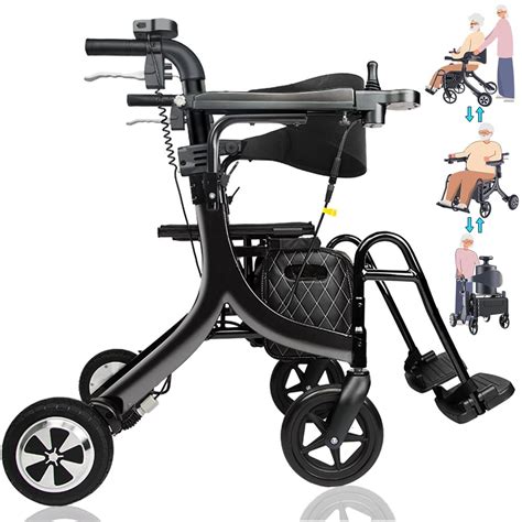 Buy Sinceborn 3 In 1 Rollator Walkerelectric Wheelchairtransport
