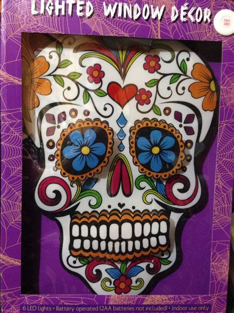 Dia De Los Muertosday Of The Deadlighted Window Sugar Skull Decor