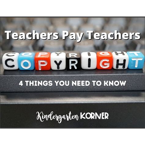 4 Things You Need To Know About Tpt Copyright Kindergarten Korner A