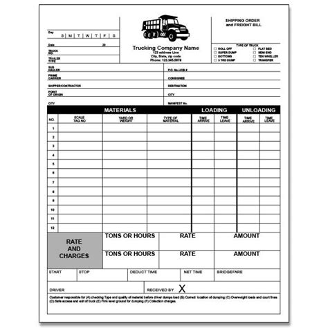 Trucking Invoice With Rate And Charges Designsnprint