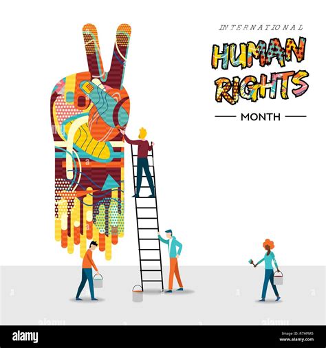 International Human Rights Day Card For World Help And Culture Unity
