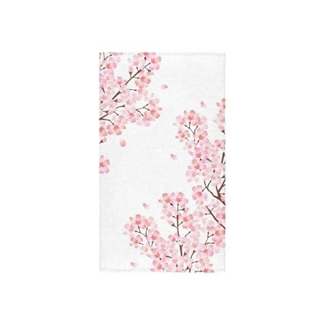 Zkgk Spring Japanese Cherry Blossom Pink White Floral Flower Hand Towel