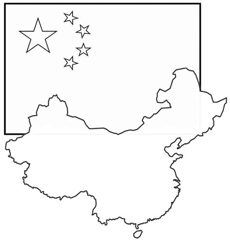 Bandera Y Mapa De China Para Colorear Imprimir E Dibujar Coloringonlycom