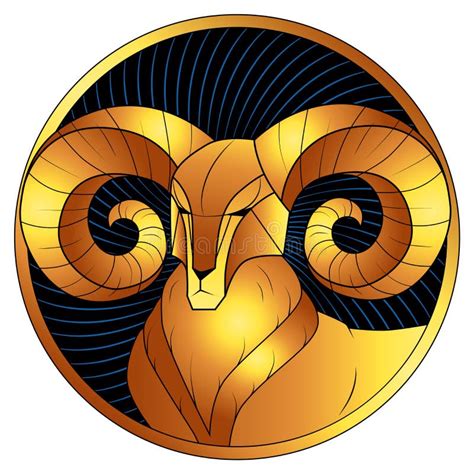 Símbolo Do Horóscopo Dourado Aries Zodiano Ilustração Do Vetor