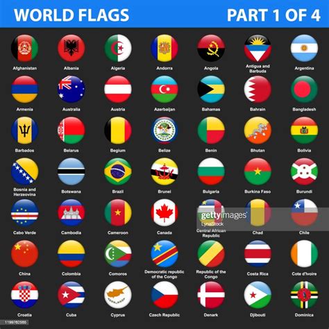 World Flags In Alphabetical Order Part 1 Of 4 High Res Vector Graphic