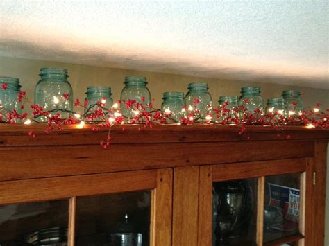 6 hours on/18 hours off timed operation. Kitchen Cabinets:Garland Over Kitchen Cabinets Christmas Garland Above Kitchen Cab… | Mason jar ...