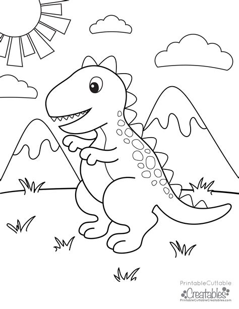 Free Dinosaur Coloring Pages Preschool Spring