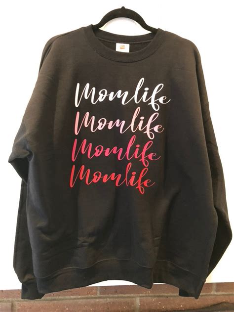 Mom Life Pink Ombre Sweatshirt In Black Momlife Sweatshirt Etsy