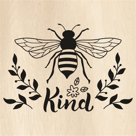 Bee Kind Funny Svg Bee Kind Floral Png Funny Bee Vector File Png