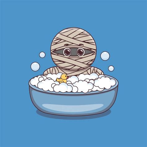 Premium Vector Cute Mummy Taking Bath With Duck Toy And Bubbles