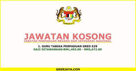 Iklan jawatan kosong jabatan kemajuan masyarakat (kemas) (25 julai 2019). Jawatan kosong Guru Tabika Perpaduan Gred 29 pengambilan ...