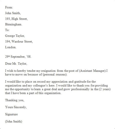 Best Resignation Letter Template Is Best Resignation Letter Template