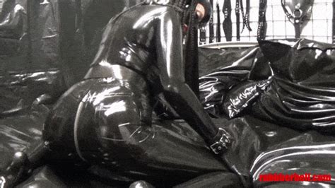 Kinky Latex Sex In All Black And Rubber Bed Rubberhell Latex Fetish