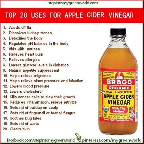 It is used for many different purposes for centuries. Top 20 Uses for Apple Cider Vinegar | Health & Fitness ...
