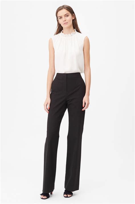 Rebecca Taylor Tailored Stretch Modern Suiting Pant In Black