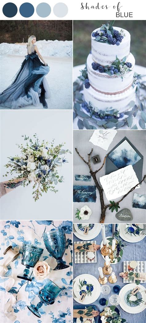 shades of blue winter wedding color ideas emmalovesweddings