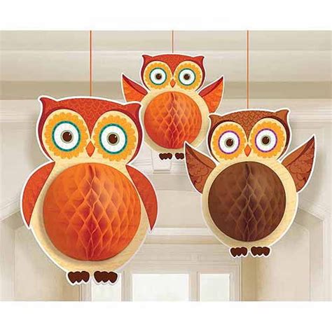 Honeycomb Owl Hanging Decorations