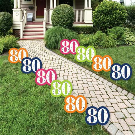 80th Birthday Cheerful Happy Birthday Lawn Decorations Outdoor