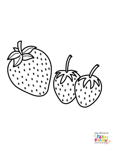 Tenemos mogollón de dibujos para pintar ¡gratis! Dibujo de varias fresas para colorear | Para-Colorear.com