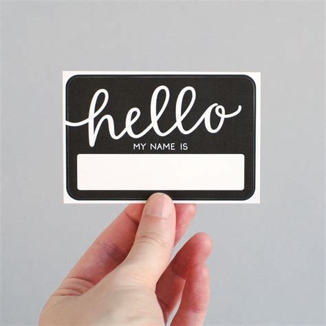Name Tags Hello My Name Is Black Pack Of 10 Hello My Name Is Name Tags My Name Is