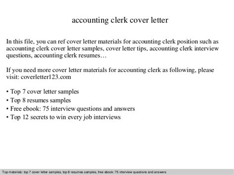 Just remember that it's essential to customize your own letter so that it best reflects your talents and goals. Accounting clerk cover letter