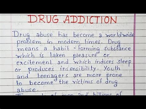 Write An Essay On Drug Addiction Essay Writing English Youtube