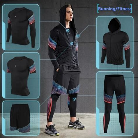 vansydical 2019 gym running sets men s fitness compression tights sportswear stretchy training