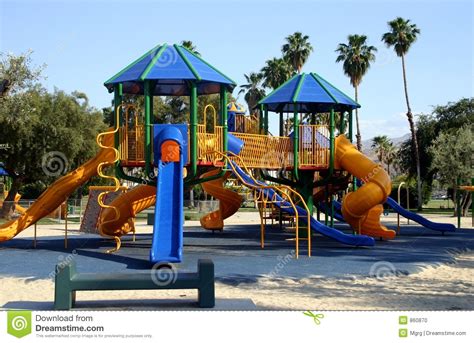 Blue Playground Slide Stock Photo Image 860870