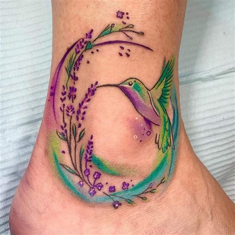 Hummingbird Tattoo On Ankle