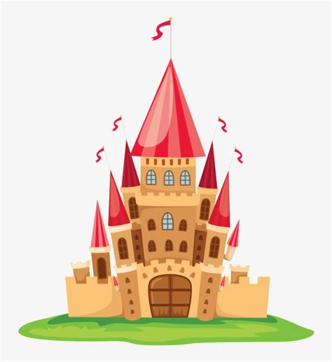 Cartoon Fairytale Castle Pattern Design Transparent Background Castle