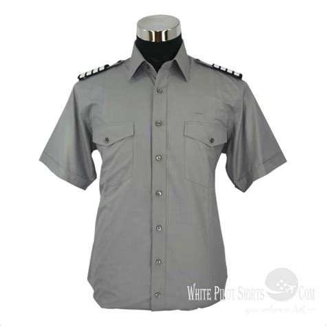Grey Pilot Shirts 50 Cotton 50 Polyester Pilot Shirts Mens
