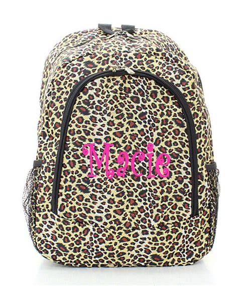 Personalized Cheetah Backpack Girls Canvas By Mauricemonograms 2500 Personalized Backpack