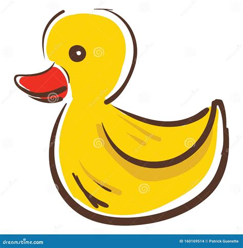 Yellow Duck Toy Vector Or Color Illustration Stock Vector