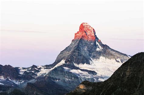The Matterhorn 4478m At Sunrise Zermatt Valais Swiss Alps