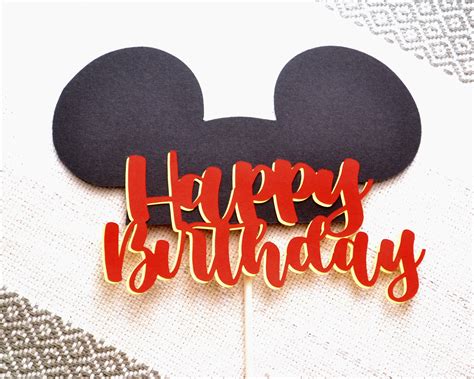 Mickey Mouse Birthday Cake Topper Etsy In 2020 Mickey Mouse