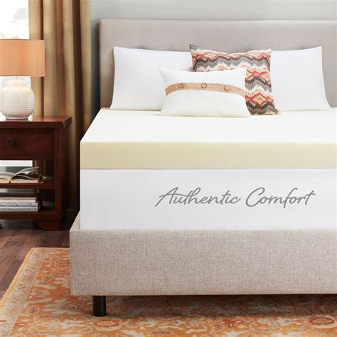 The mattress topper's baffle box construction helps the filling stay fluffy and evenly. Authentic Comfort 4-Inch Breathable Memory Foam Mattress ...