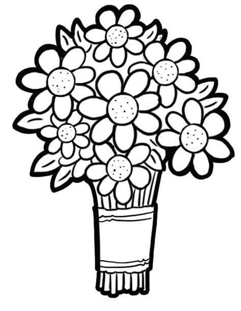 Flower Bouquet Printable Coloring Page In 2022 Printable Coloring