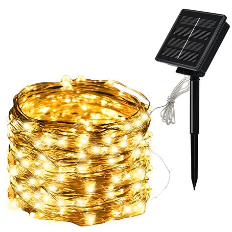 5m10m20m Solar Powered Led String Lights 8 Modes Waterproof Outdoor