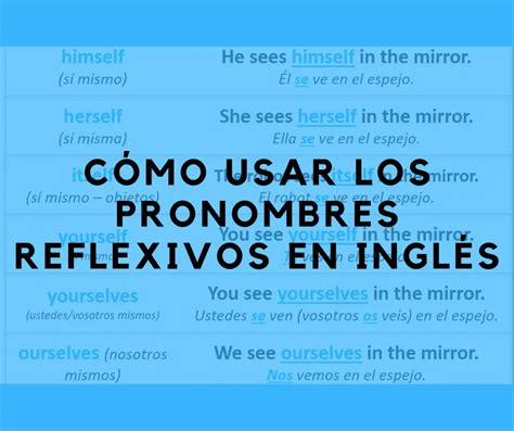 ¿usas Bien Los Pronombres Reflexivos En Inglés