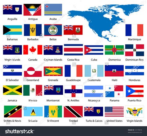 자세한 북미 국기 및 지도 스톡 벡터로열티 프리 12179014 Shutterstock