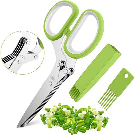 Herb Scissors Set With 5 Blades And Cover Stainless Steel Kitchen