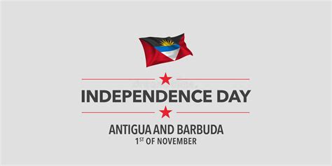 Antigua And Barbuda Independence Day Greeting Card Banner Vector