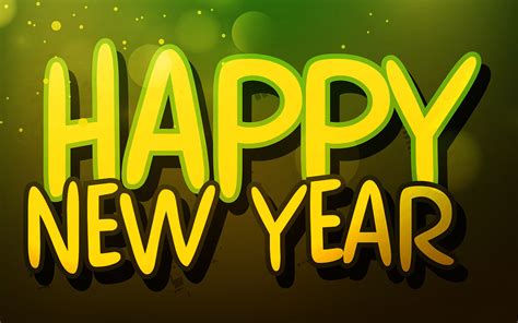 Happy New Year Animated Wallpaperfonttextgreenyelloweventgraphics