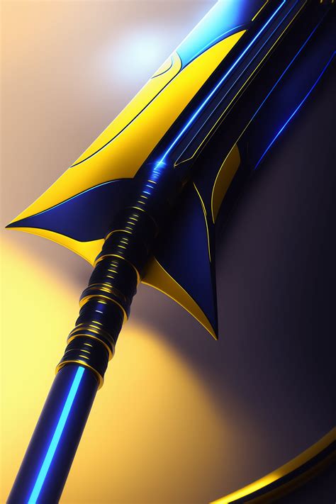 Lexica Futuristic Blade Runner Themed Yellow And Blue Sword Concept Art